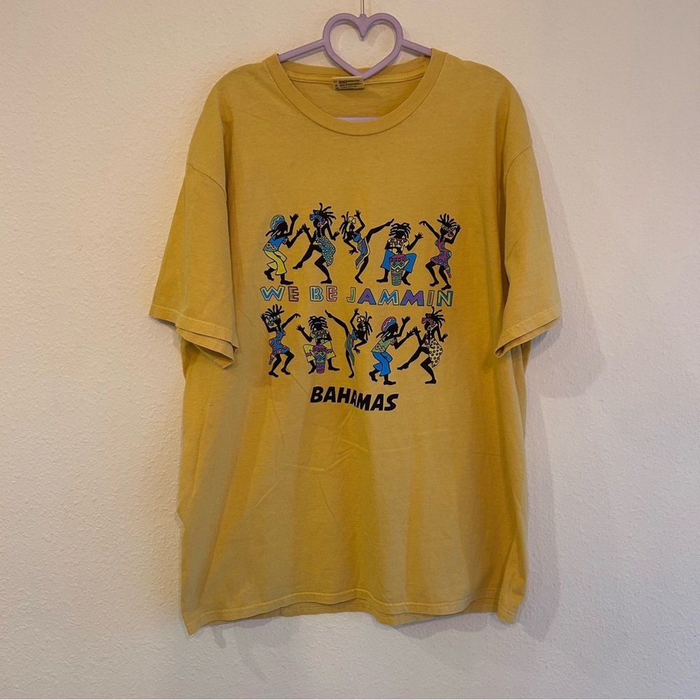 Bahamas Graphic Tee L Large Yellow Dancing